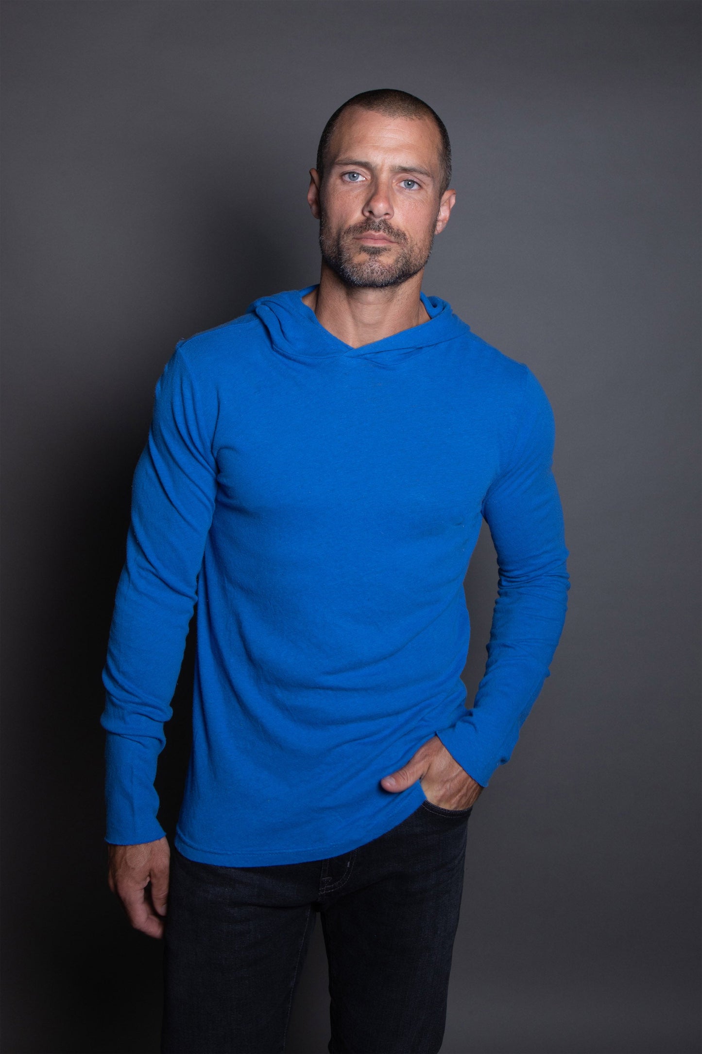 Sudadera con Capucha de Manga Larga de Lino para Hombre