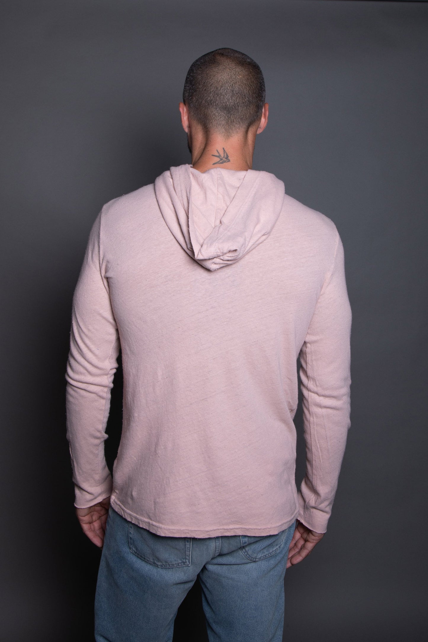 Sudadera con Capucha de Manga Larga de Lino para Hombre