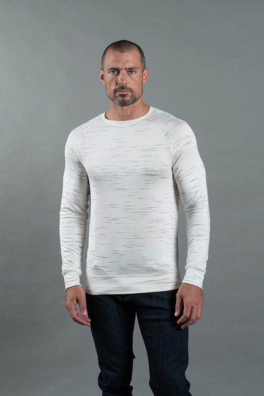 Suéter jersey para hombre - tejido multicolor en crema, rosa y marrón