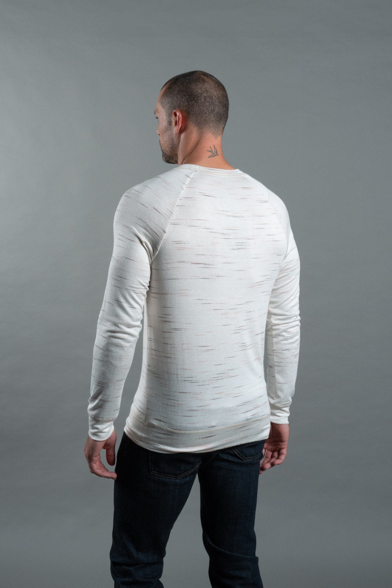 Suéter jersey para hombre - tejido multicolor en crema, rosa y marrón