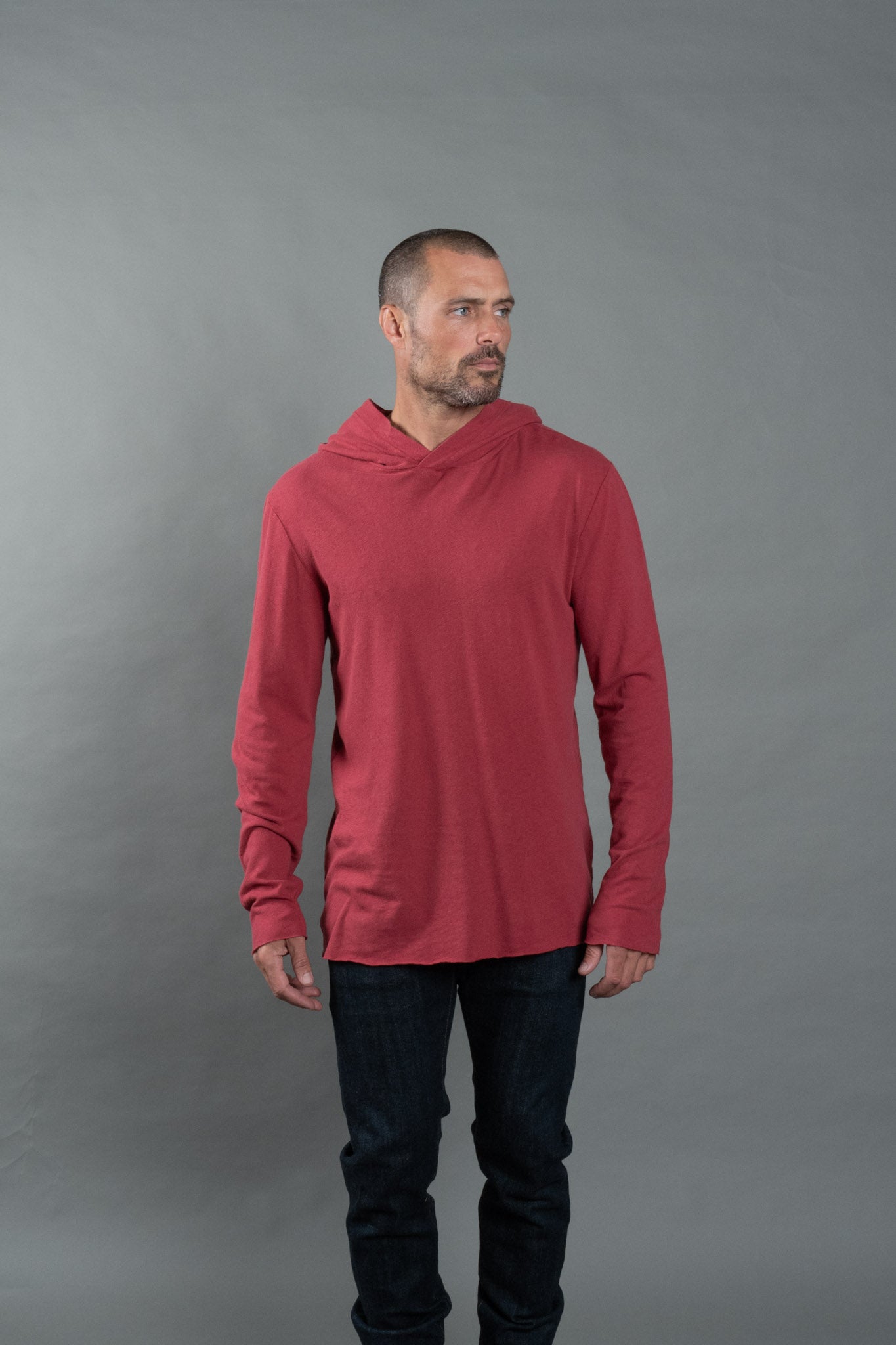 Sudadera con Capucha de Manga Larga de Lino para Hombre