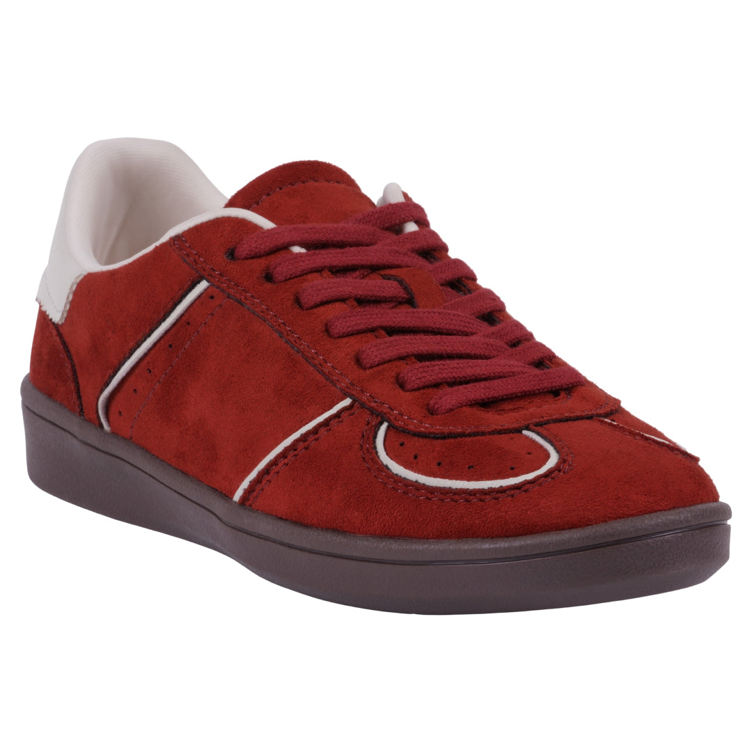 Zapatillas de Ante Marrón Chocolate con Cordones para Mujer Milan