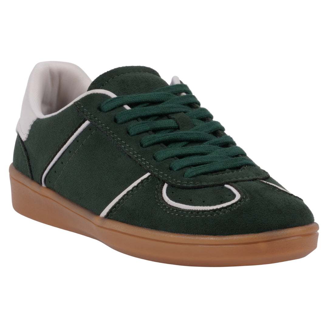 Zapatillas de mujer con cordones verde Milán