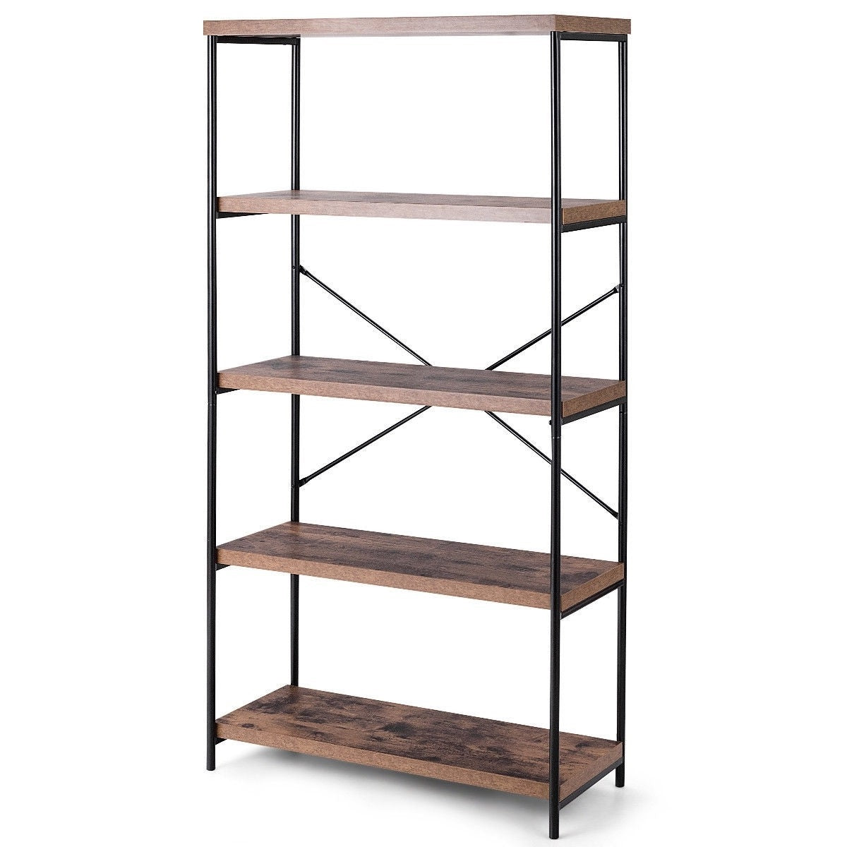 Estantería de Almacenamiento de 5 Niveles de Metal y Madera Industrial