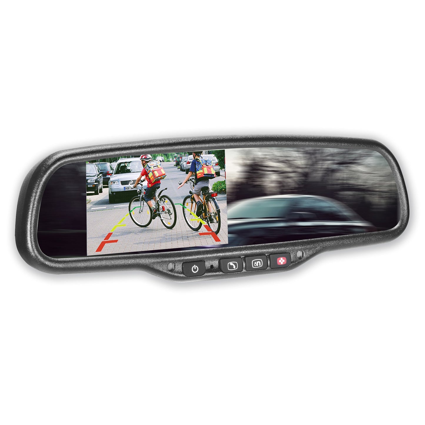 Master Tailgaters 10.5" Rear View Mirror with 4.3" LCD Screen + OnStar Buttons for Existing Wiring | Rearview Universal Fit | Auto Adjusting Brightness LCD | Anti Glare | Full Mirror Replacement
