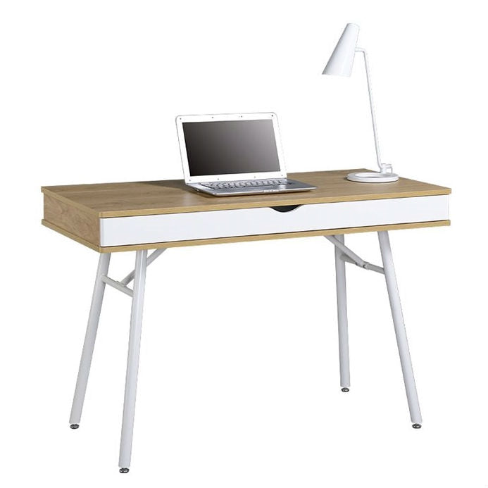 Escritorio moderno para computadora portátil de servicio pesado con cajón de almacenamiento en acabado de madera de pino