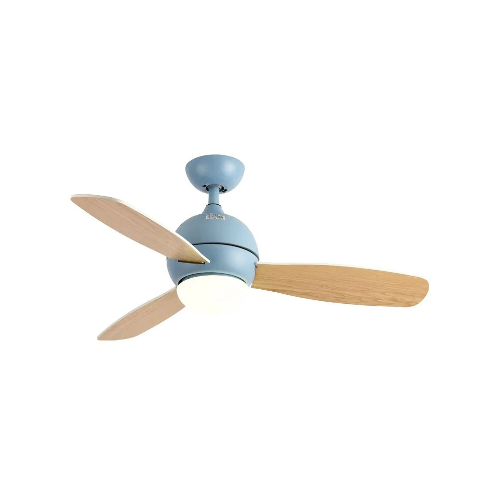 Lámpara de techo de madera con ventilador, diseño macaron