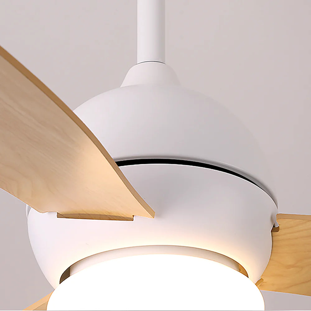 Lámpara de techo de madera con ventilador, diseño macaron