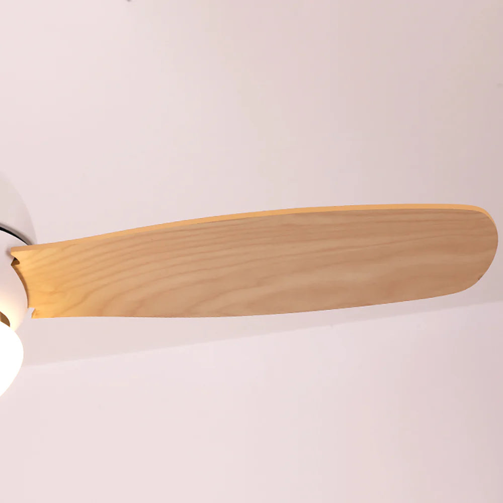 Lámpara de techo de madera con ventilador, diseño macaron