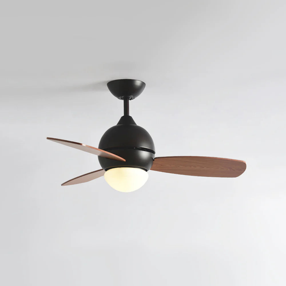 Lámpara de techo de madera con ventilador, diseño macaron