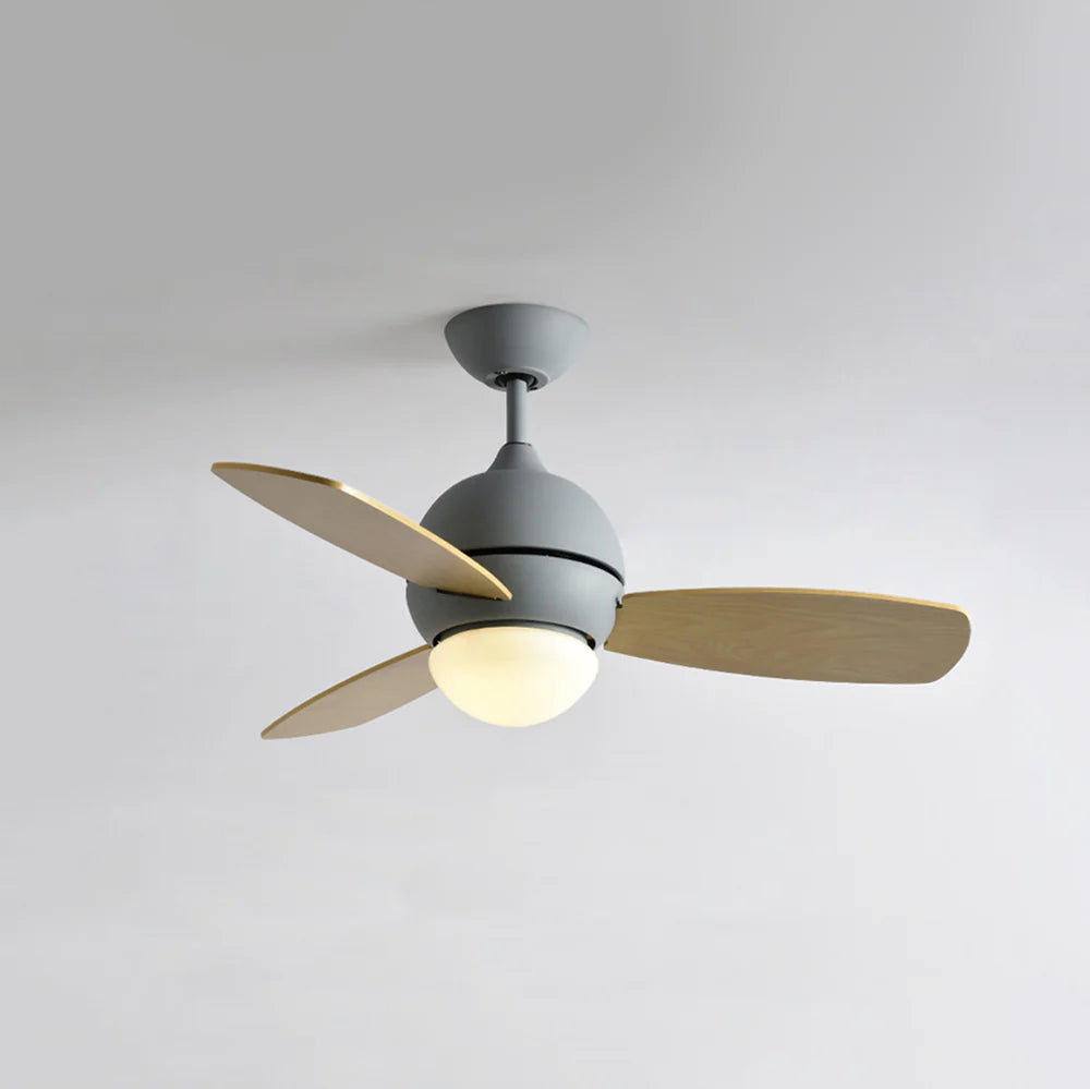 Lámpara de techo de madera con ventilador, diseño macaron