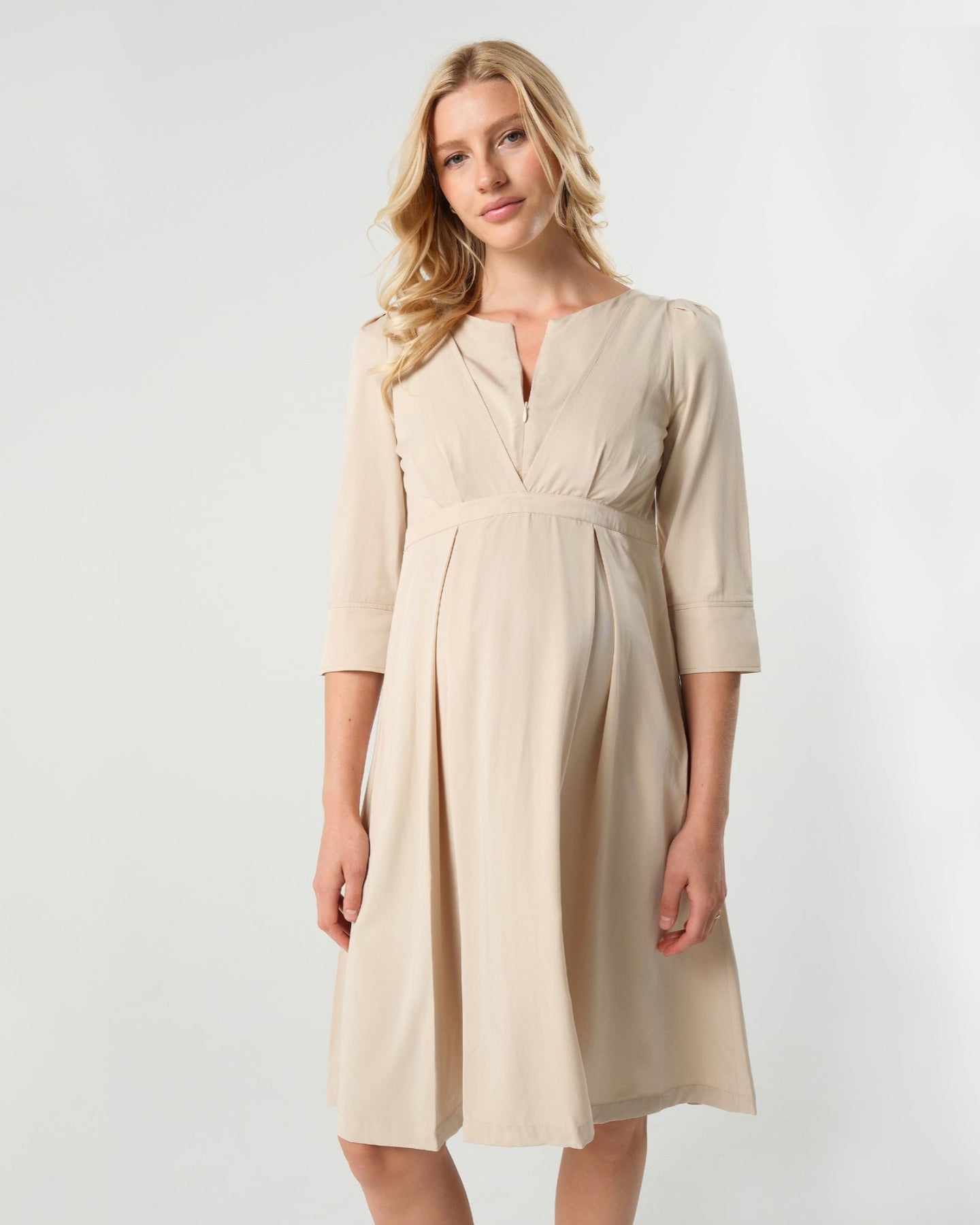 Vestido de maternidad y lactancia Sarah Empire en TENCEL (tallas normales y pequeñas)