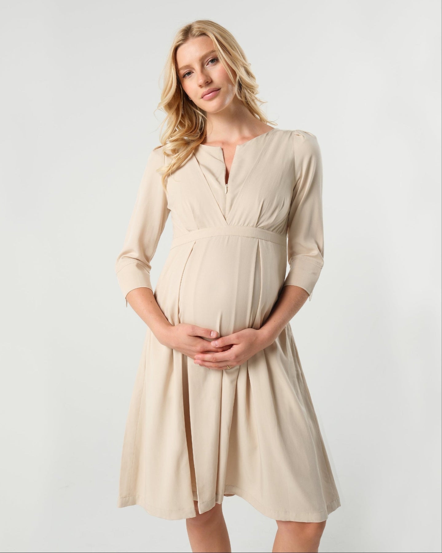 Vestido de maternidad y lactancia Sarah Empire en TENCEL (tallas normales y pequeñas)