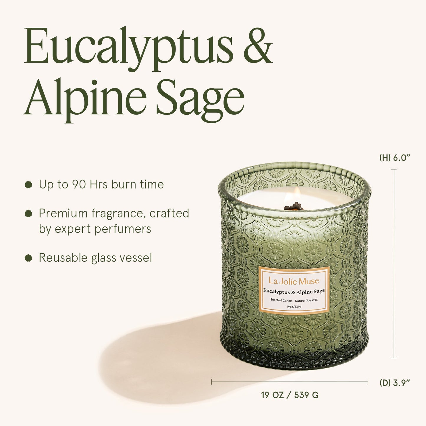 Maelyn - Eucalyptus & Alpine Sage 12oz Candle