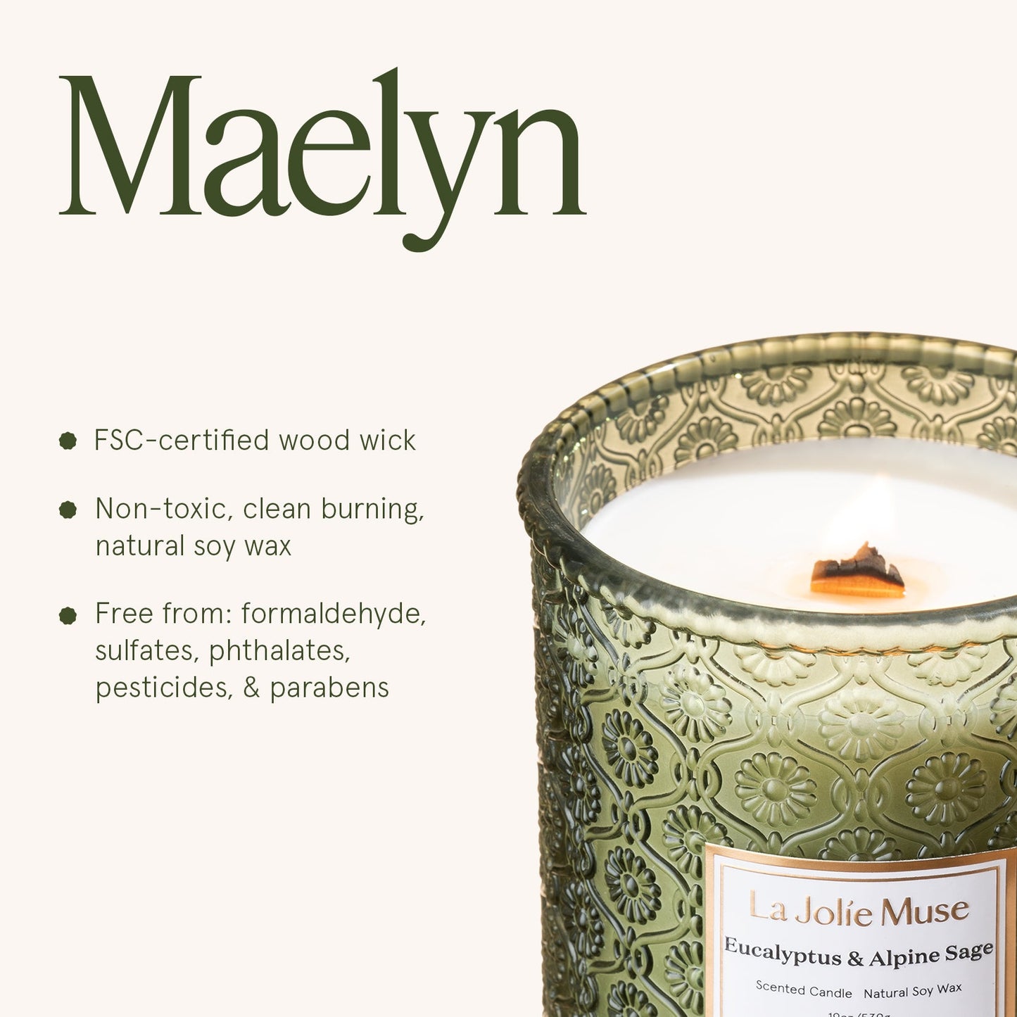 Maelyn - Eucalyptus & Alpine Sage 12oz Candle