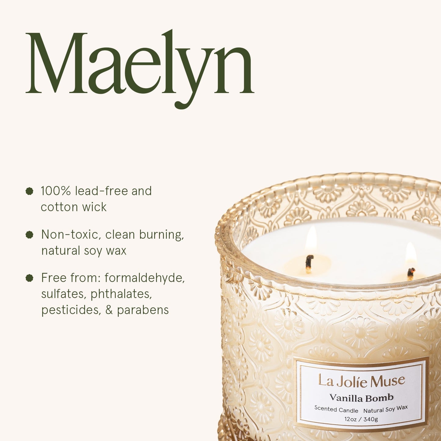 Maelyn - Vanilla Bomb 12oz Candle