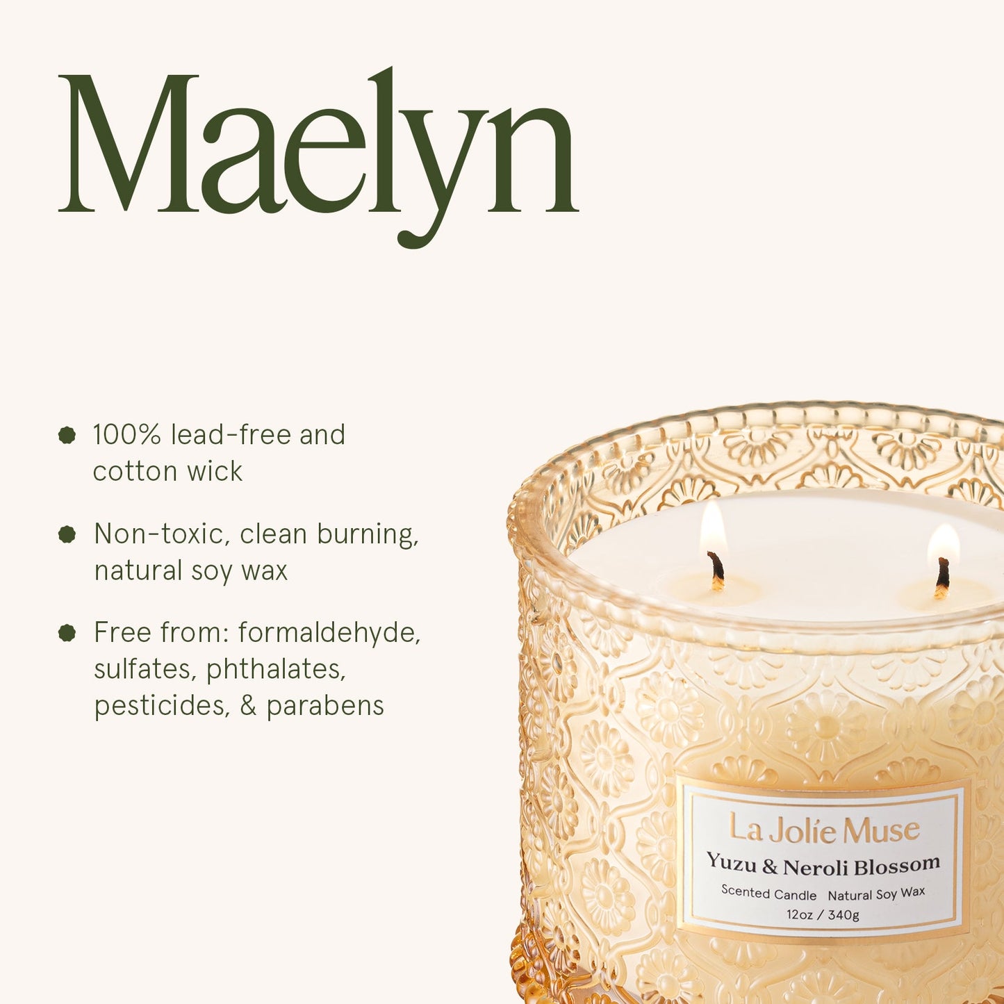 Maelyn - Yuzu & Neroli Blossom 12oz Candle
