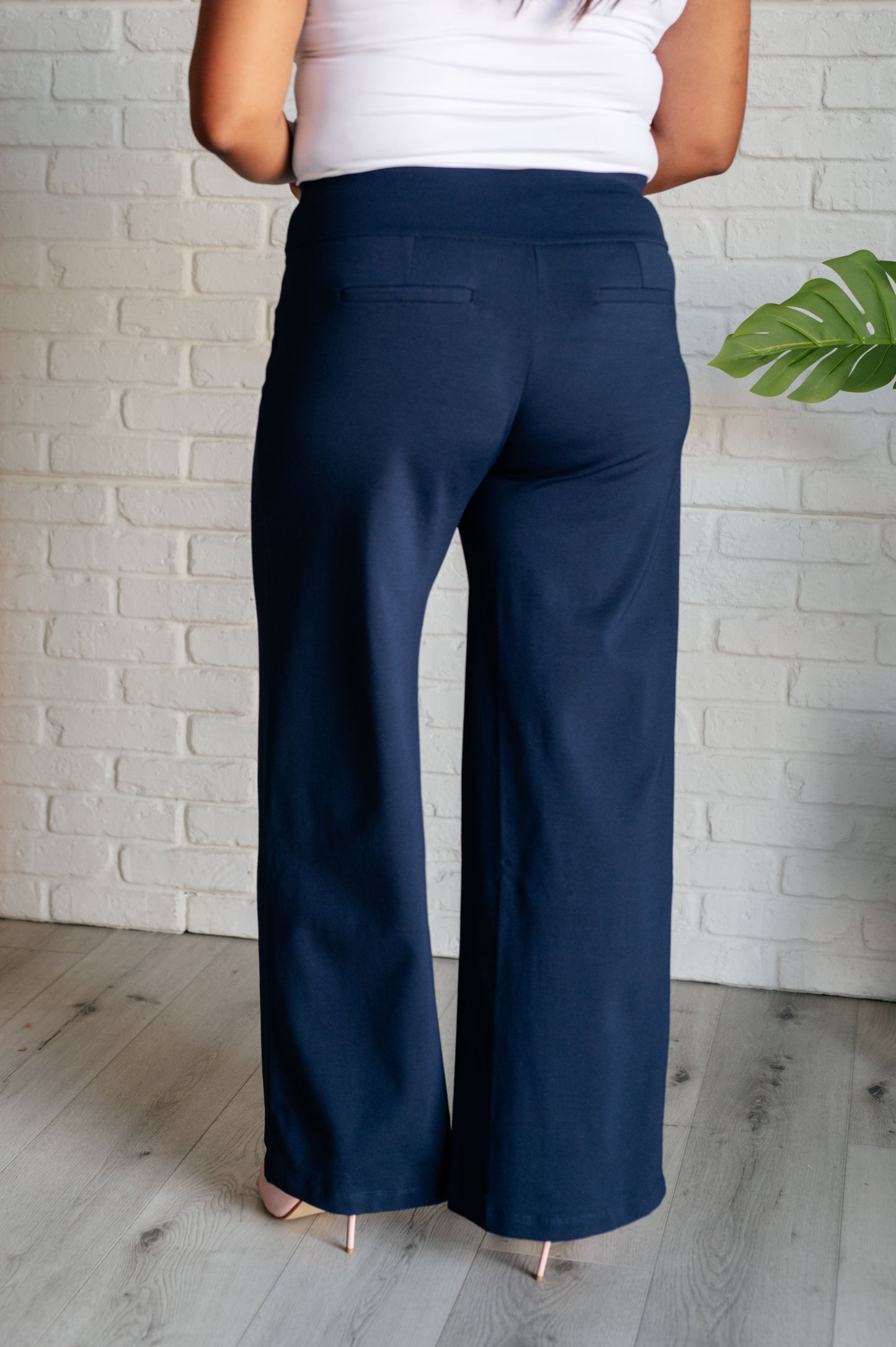 Pantalones Mágicos de Pierna Ancha en Azul Marino