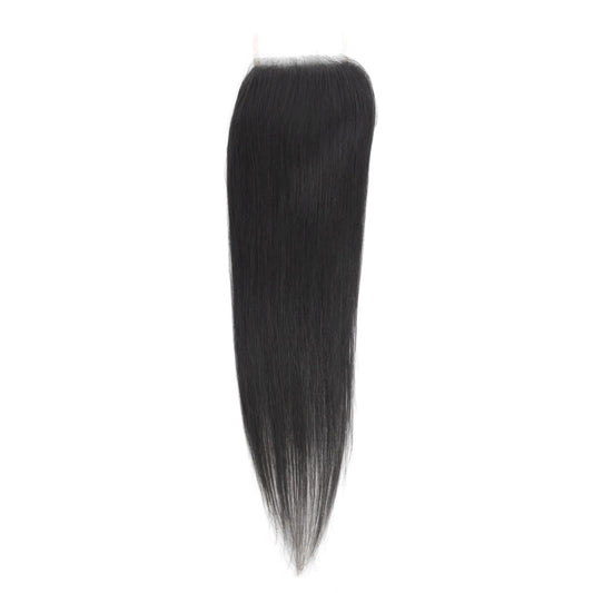 Cierre de Cabello Humano Lacio Malayo de Encaje Transparente 4x4