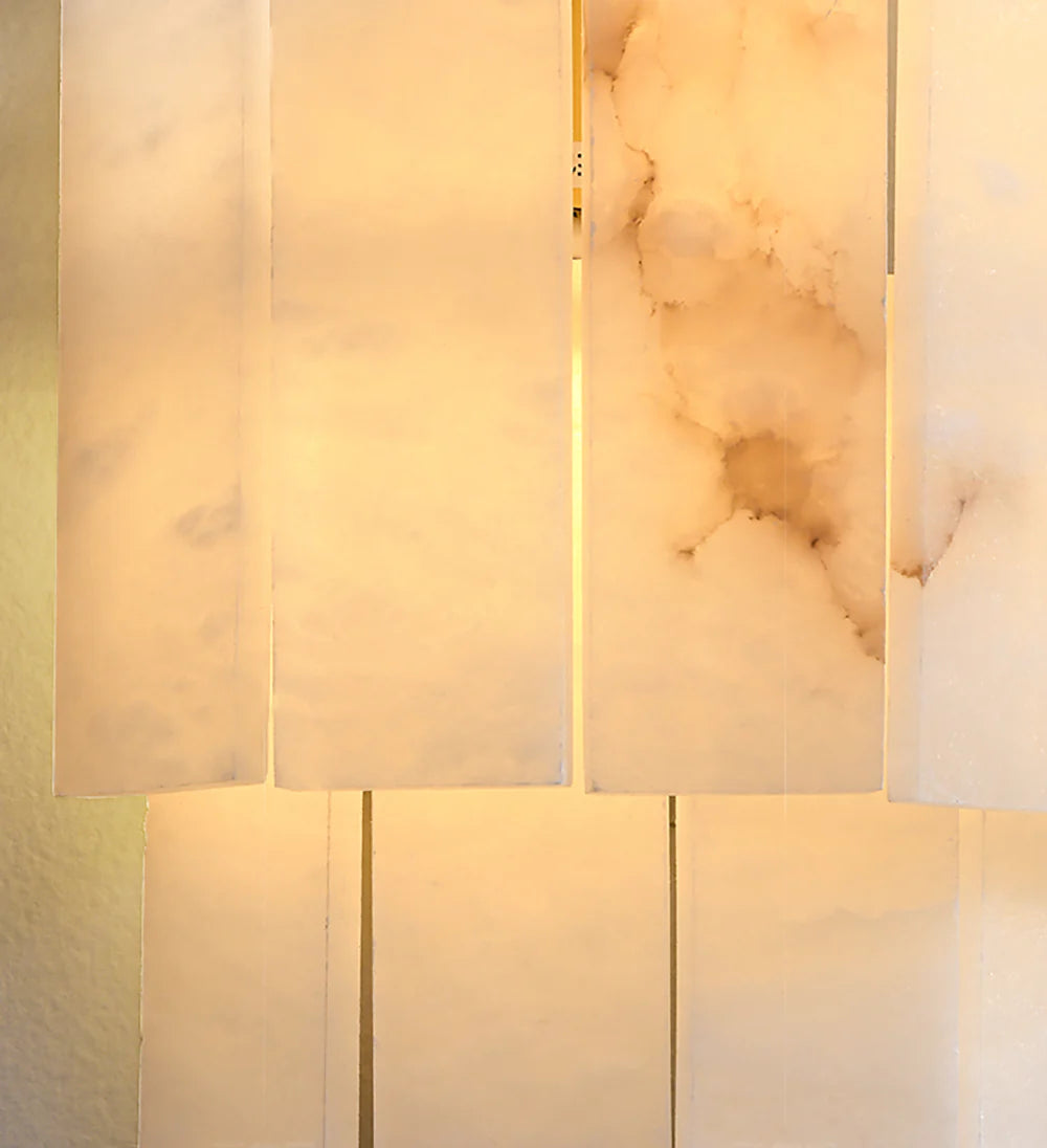 Lámpara de pared de 2 capas de alabastro