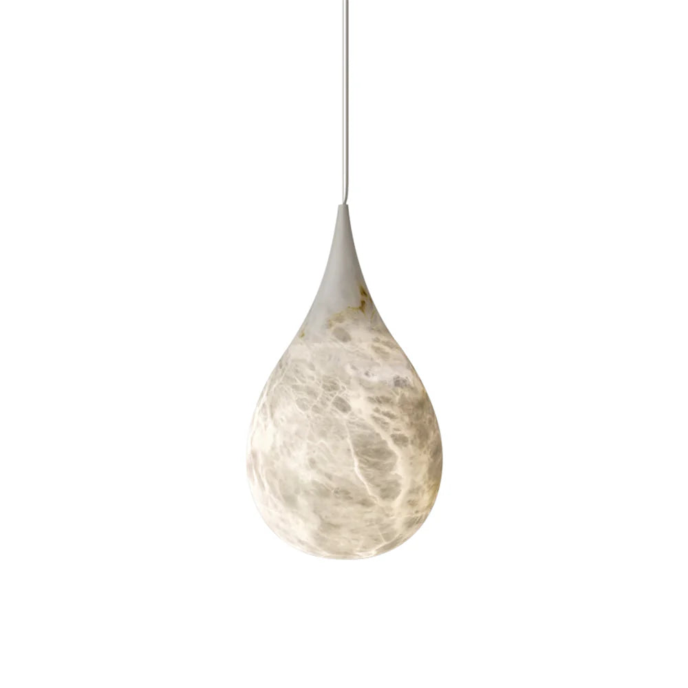 Lámpara colgante gota de alabastro blanco