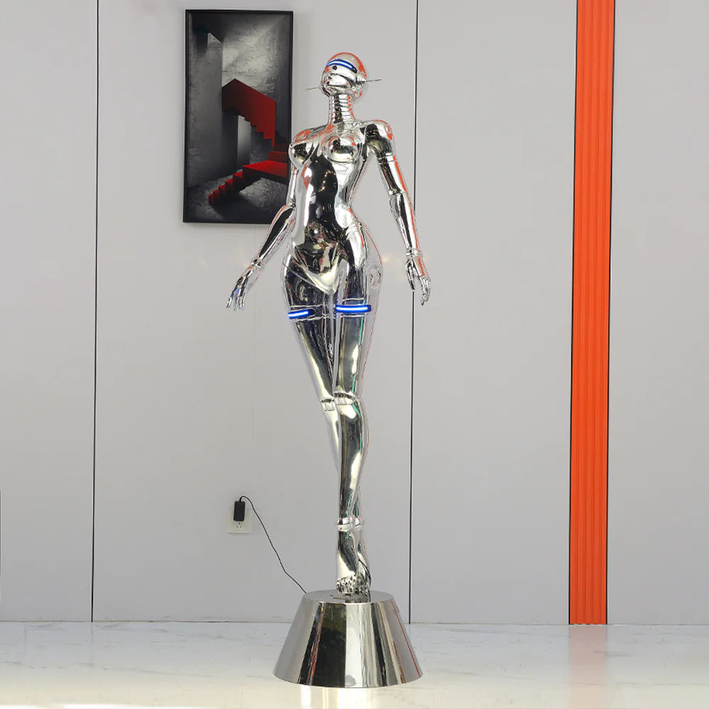 Lámpara de pie Escultura de Diosa Tecnológica Mecánica