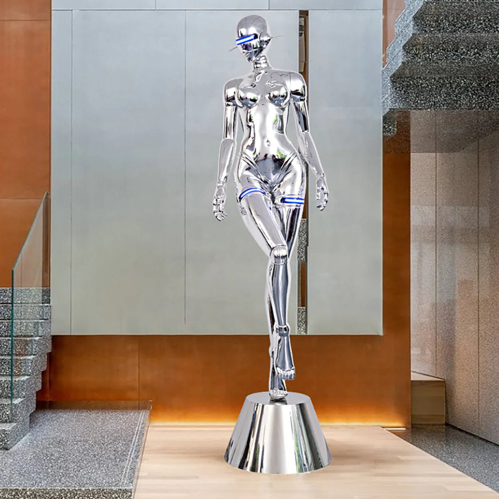 Lámpara de pie Escultura de Diosa Tecnológica Mecánica