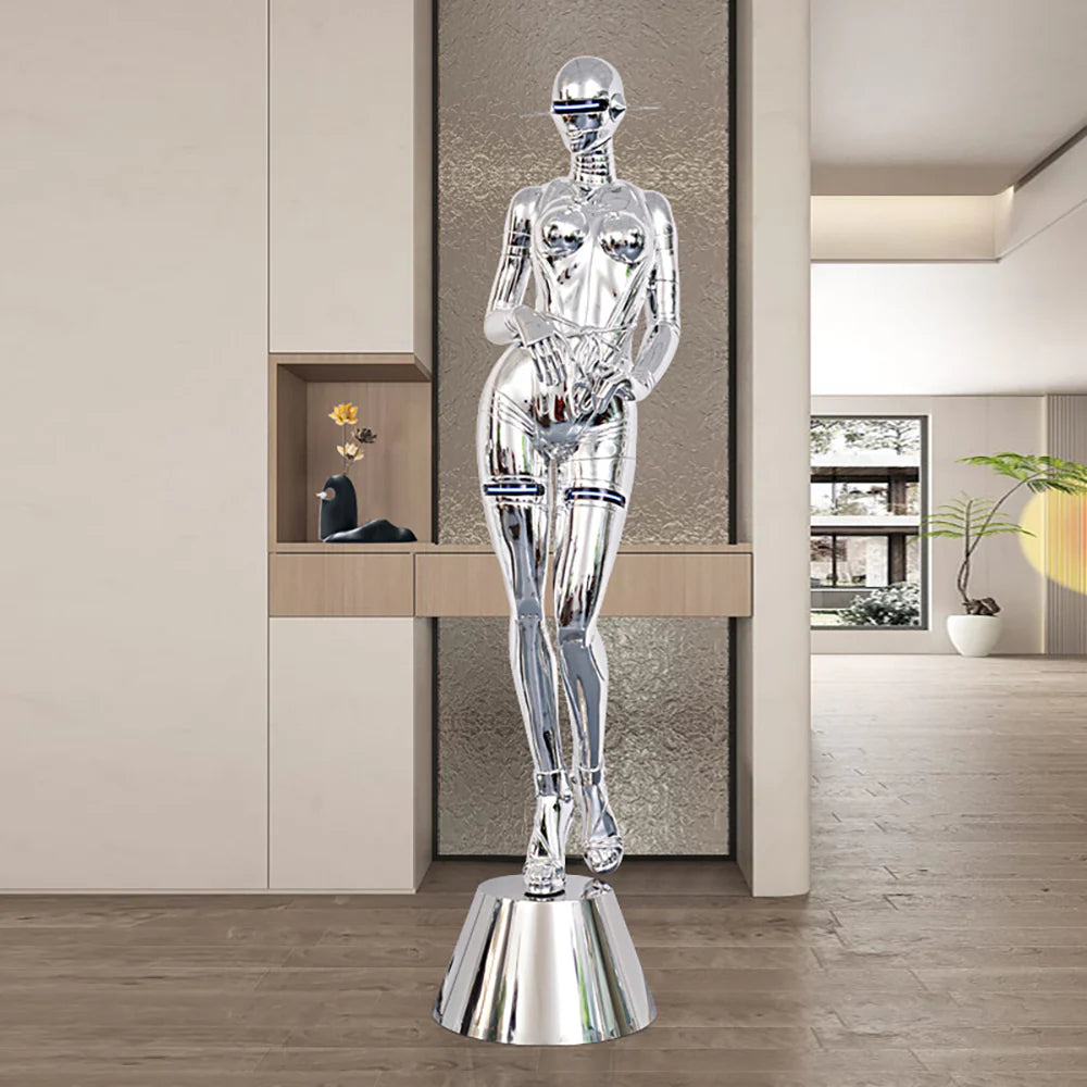 Lámpara de pie Escultura de Diosa Tecnológica Mecánica