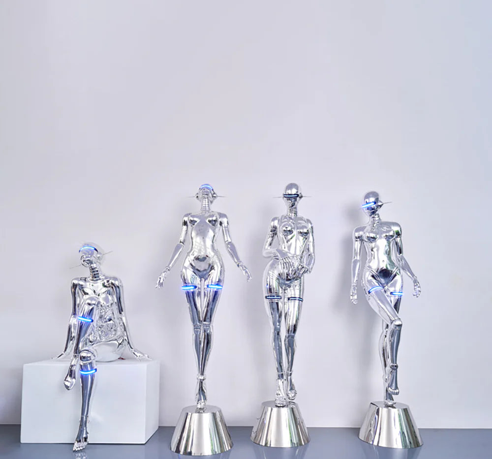 Lámpara de pie Escultura de Diosa Tecnológica Mecánica
