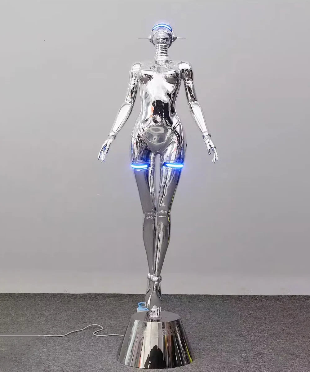 Lámpara de pie Escultura de Diosa Tecnológica Mecánica