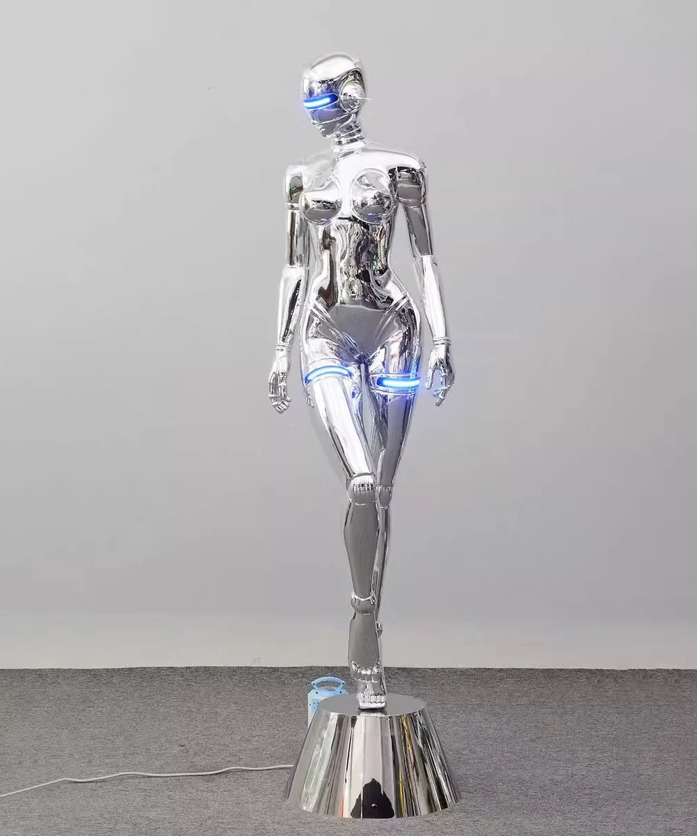 Lámpara de pie Escultura de Diosa Tecnológica Mecánica
