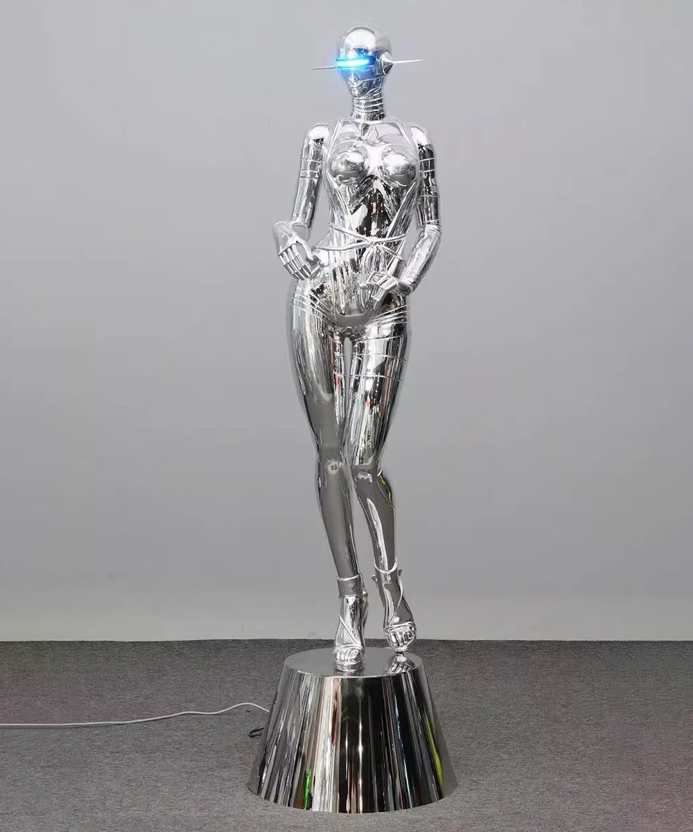 Lámpara de pie Escultura de Diosa Tecnológica Mecánica