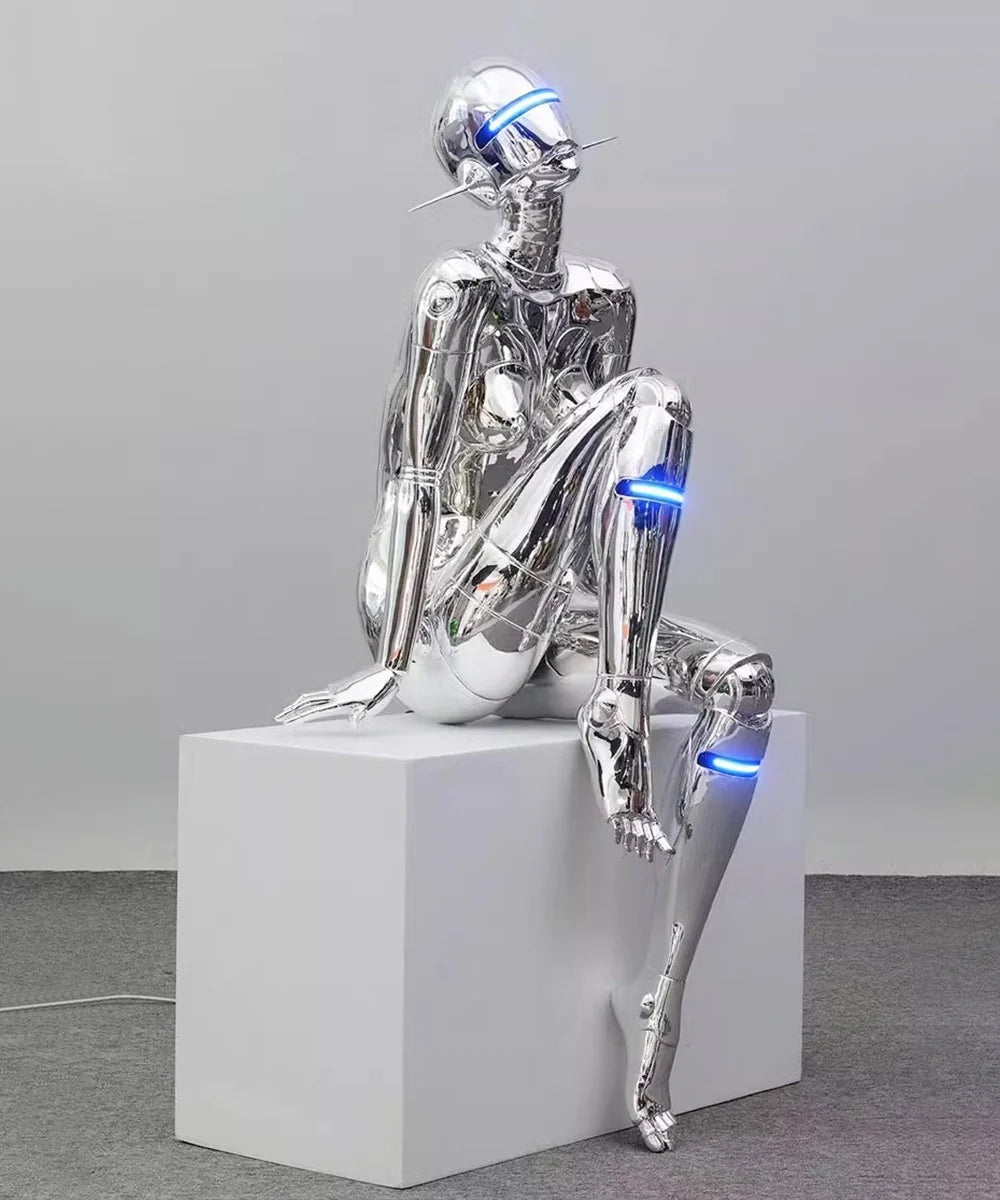 Lámpara de pie Escultura de Diosa Tecnológica Mecánica