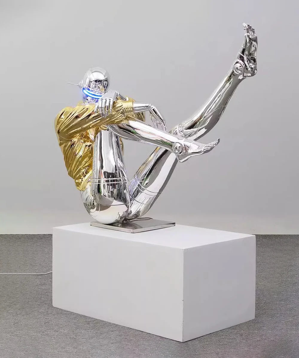Lámpara de pie Escultura de Diosa Tecnológica Mecánica