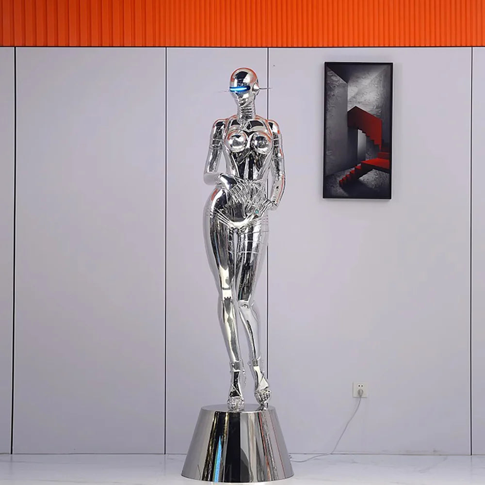 Lámpara de pie Escultura de Diosa Tecnológica Mecánica