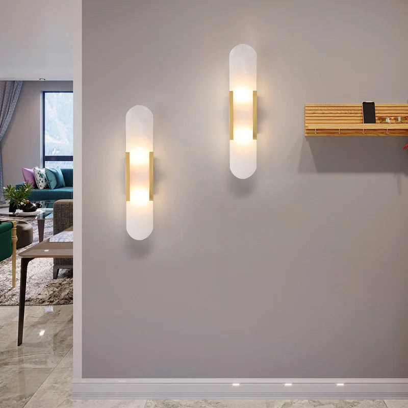 Lámpara de pared alargada de alabastro Melange