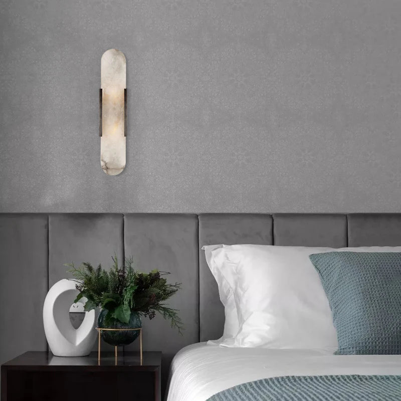 Lámpara de pared alargada de alabastro Melange