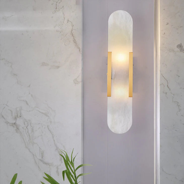 Lámpara de pared alargada de alabastro Melange