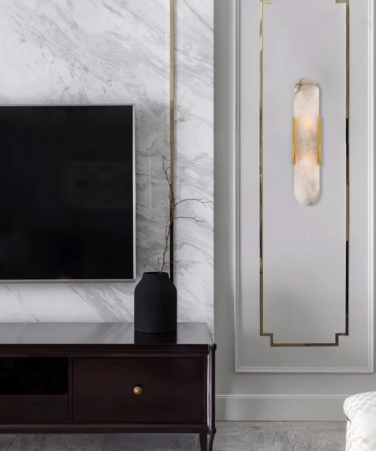 Lámpara de pared alargada de alabastro Melange
