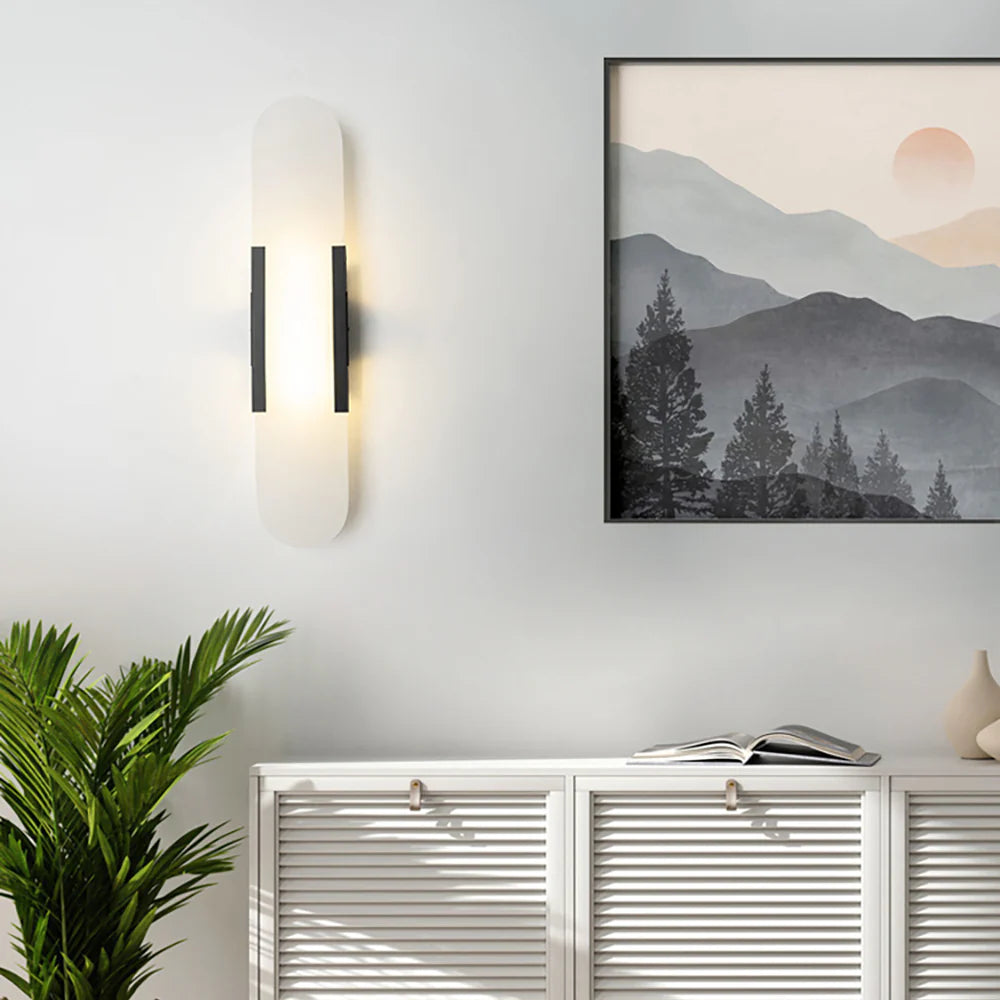 Lámpara de pared alargada de alabastro Melange