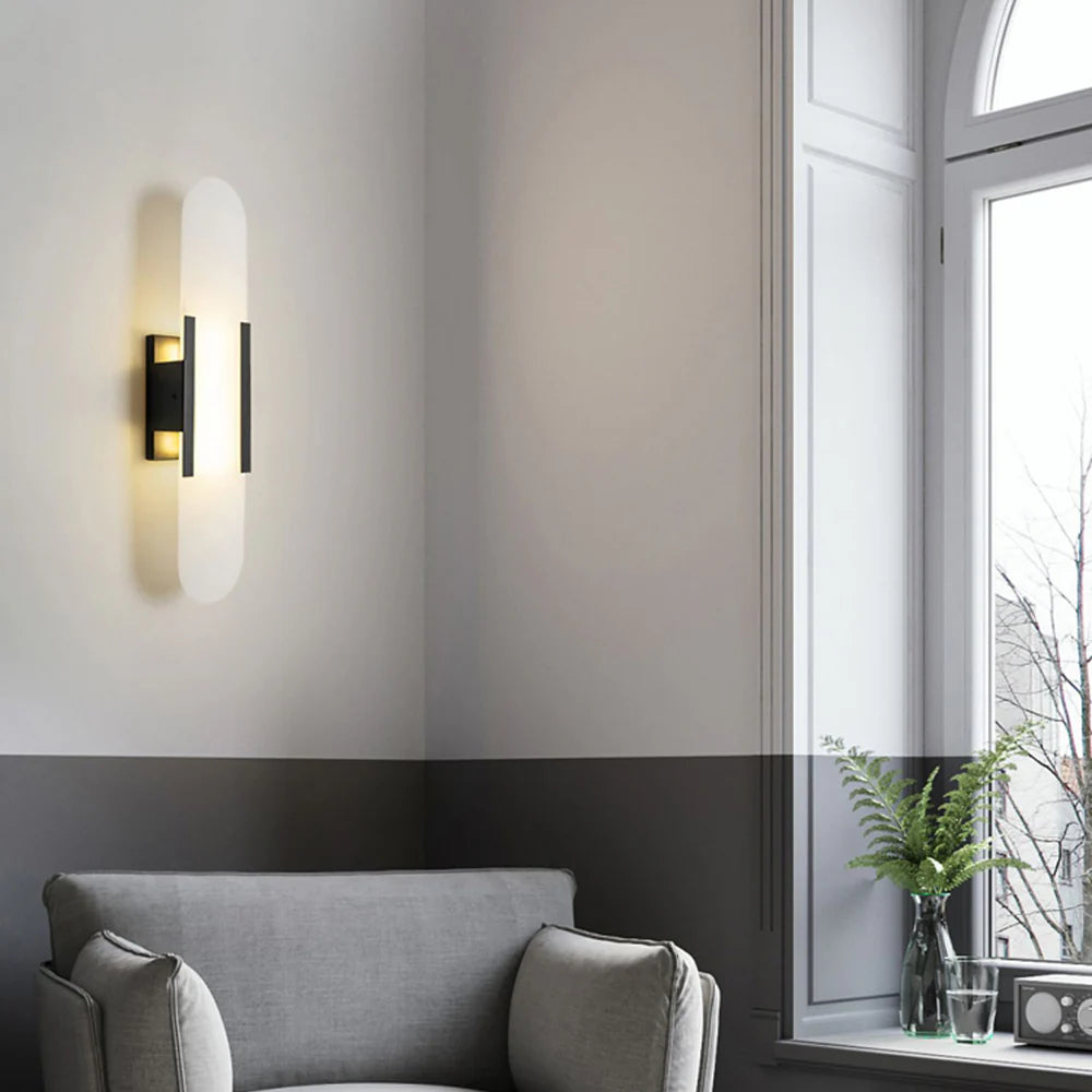 Lámpara de pared alargada de alabastro Melange
