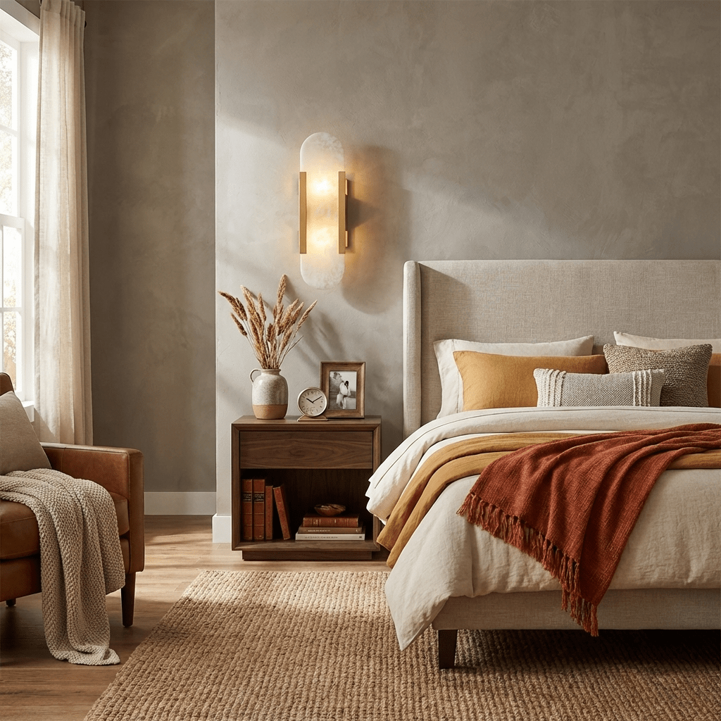 Alvora | Oblong Alabaster Wall Sconce with Brass Accents | Warm Diffused Glow for Foyers
