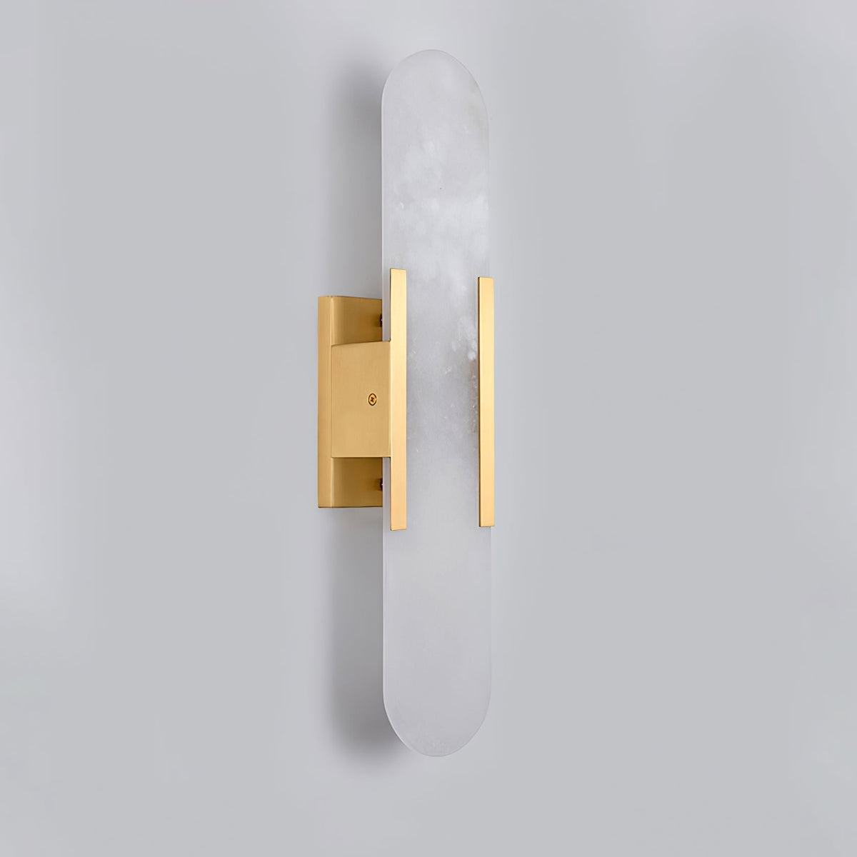 Alvora | Oblong Alabaster Wall Sconce with Brass Accents | Warm Diffused Glow for Foyers