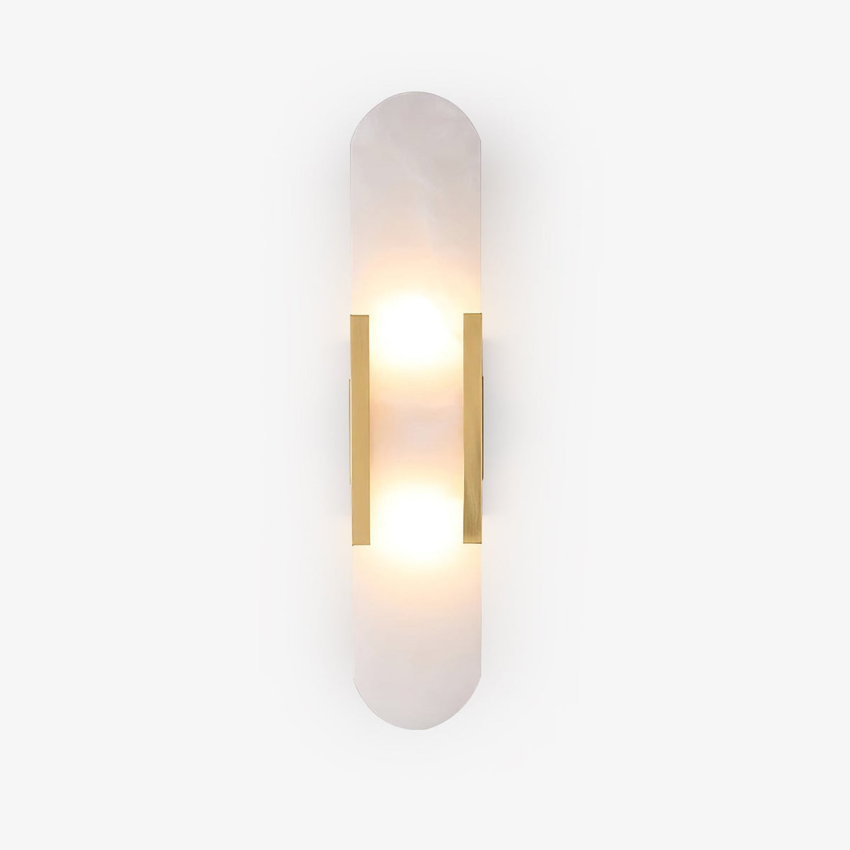 Alvora | Oblong Alabaster Wall Sconce with Brass Accents | Warm Diffused Glow for Foyers