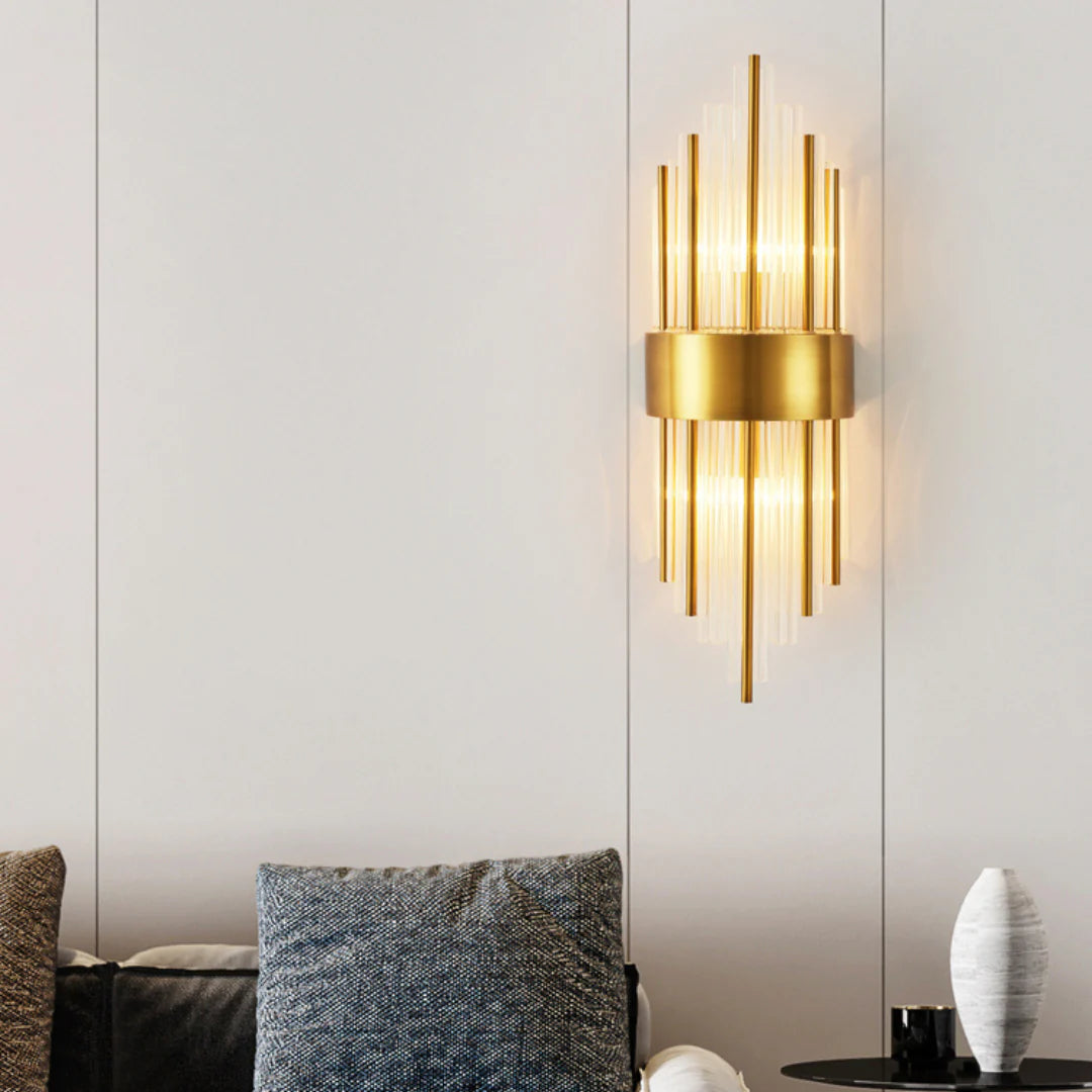 Lámpara de pared Melanie de cristal cilíndrico