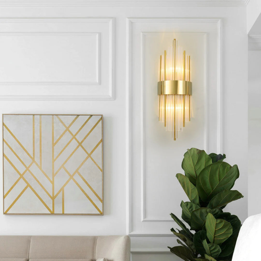 Lámpara de pared Melanie de cristal cilíndrico