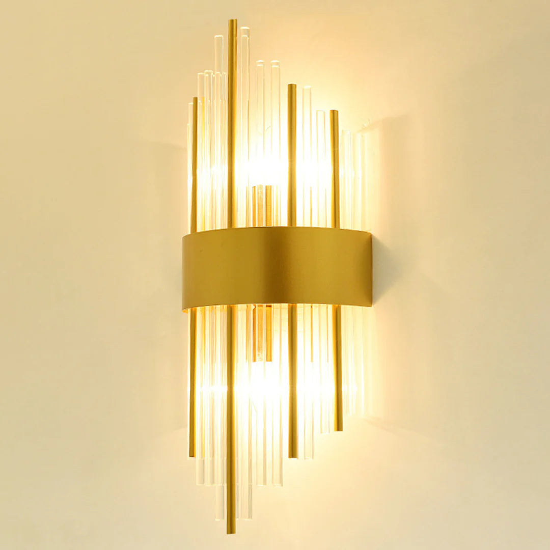 Lámpara de pared Melanie de cristal cilíndrico