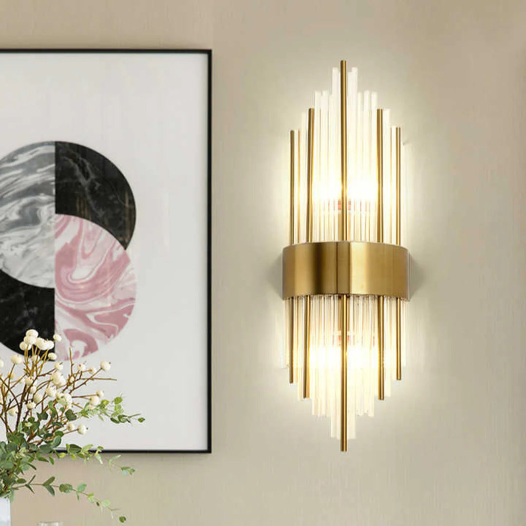 Lámpara de pared Melanie de cristal cilíndrico