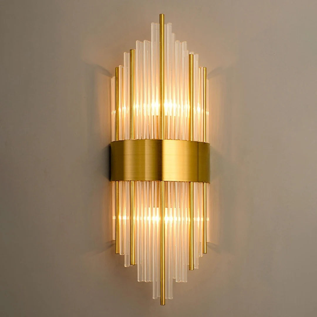 Lámpara de pared Melanie de cristal cilíndrico