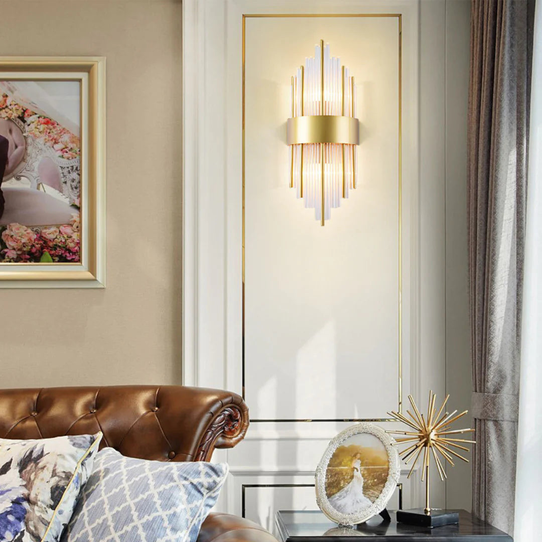 Lámpara de pared Melanie de cristal cilíndrico